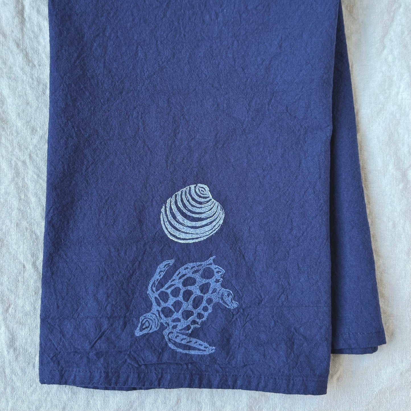 Deep blue coastal tea towels