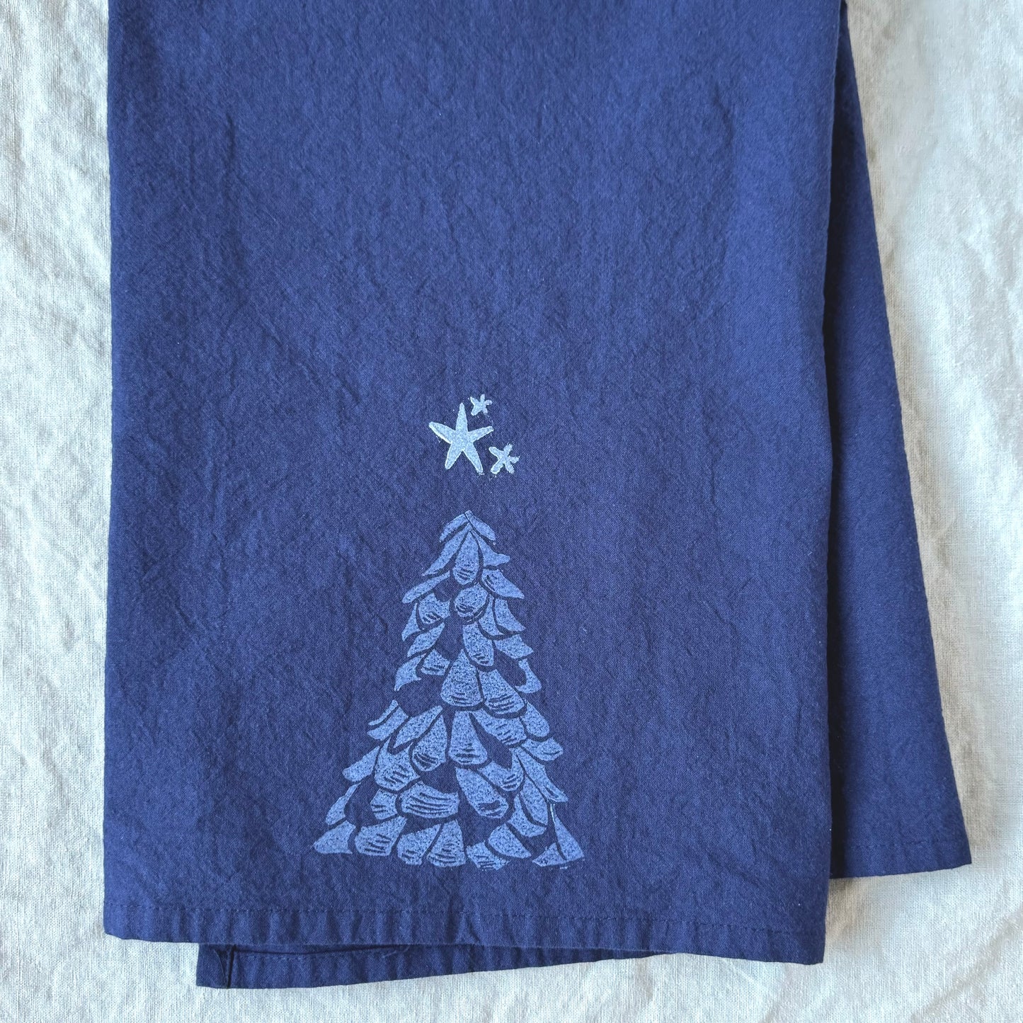 Deep blue coastal tea towels