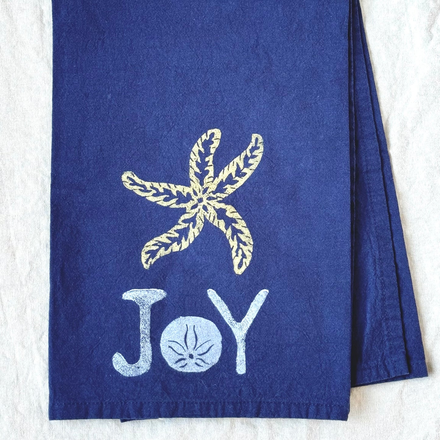 Deep blue coastal tea towels