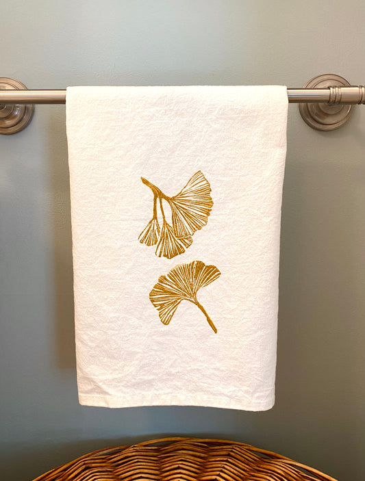 Ginkgo Leaves - made to order tea towel