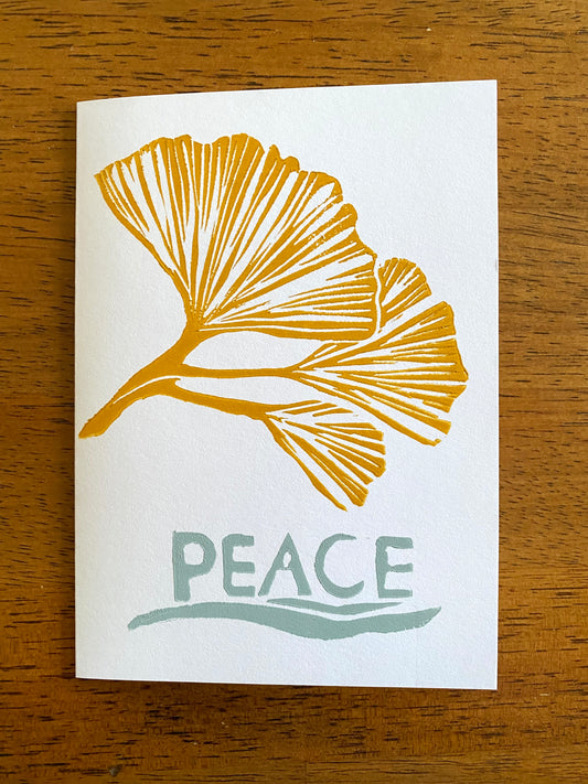 Ginkgo & Shell Peace Card