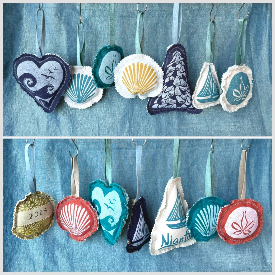 Handmade Coastal Ornaments - Deep blue Collection