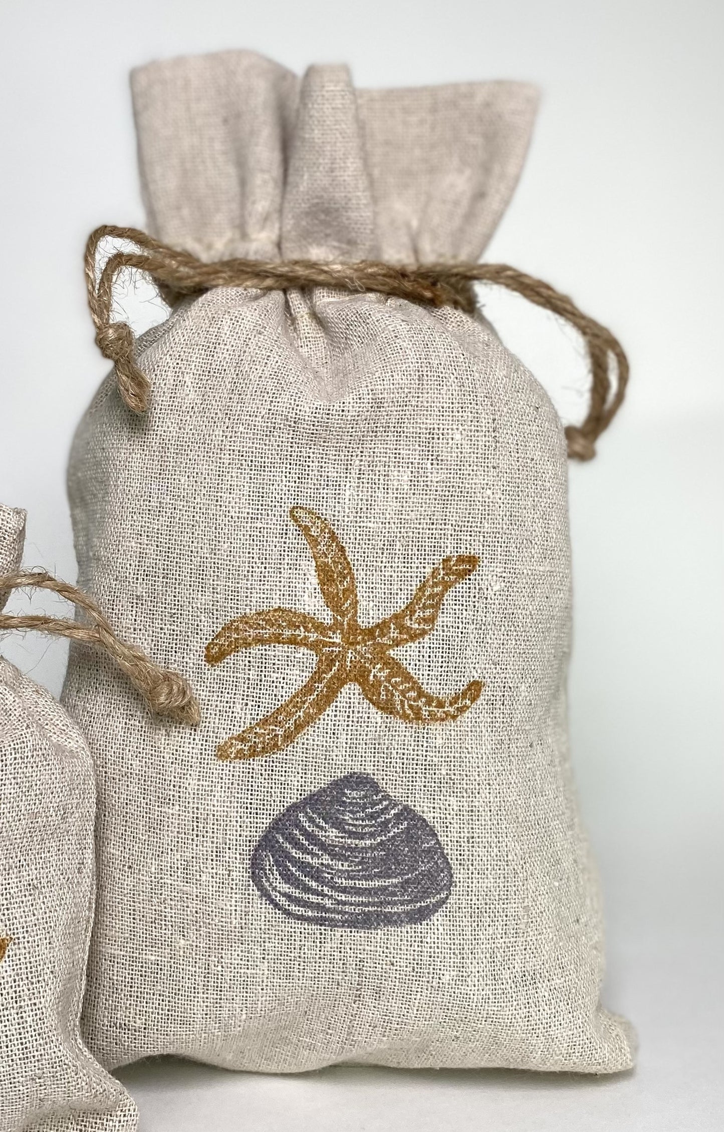 Reusable gift bags - Starfish and shells collection